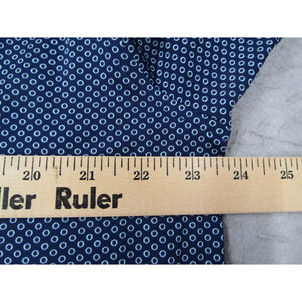 Donald Ross Mens Large Blue Geometric Print Performance Golf Polo Shirt L - Picture 7 of 9